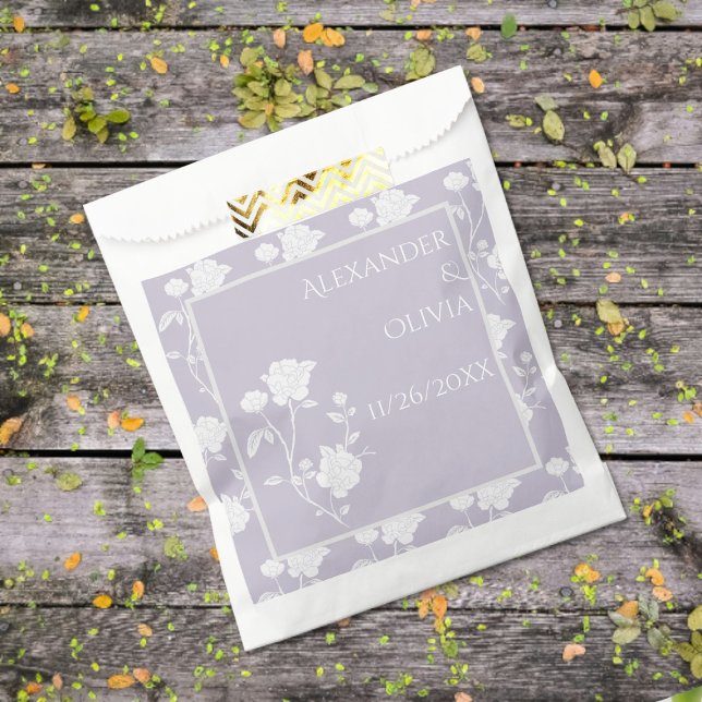 Lavender Rose Wedding Favour Bag (Lavender Rose Wedding Favor Bags)