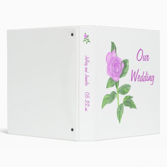 Lavender Rose Wedding Keepsake Binders Template (Background)