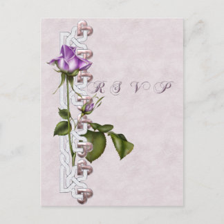 Lavender Rose Wedding Suite RSVP Invitation Postcard
