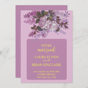 Lavender, Roses and Lilacs,  Wedding Reception Invitation