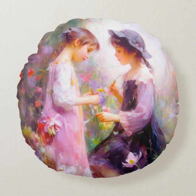 Lavender  round pillow (Front)