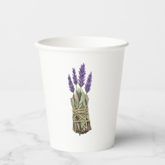 Lavender Sage Bundle Boho Paper Cups (Front)