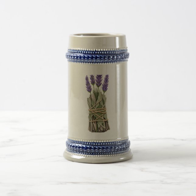 Lavender Sage Bundle Ceramic Beer Stein (Center)