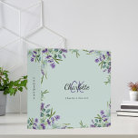 Lavender sage green eucalyptus monogram binder<br><div class="desc">A sage green background decorated with lavender florals and eucalyptus greenery.  Personalize and your first name,  monogram letters and full name.
Spine: add your text.</div>