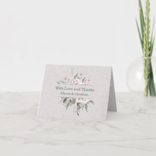 Lavender Sage Grey Green Floral Thank You   Card