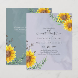 Lavender Sage Sunflowers Rustic Boho Wedding