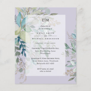 Lavender Sage Wedding Ceremony Reception BUDGET Flyer