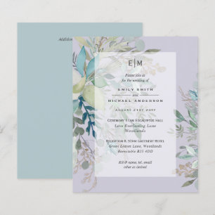 Lavender Sage Wedding Ceremony Reception Invite