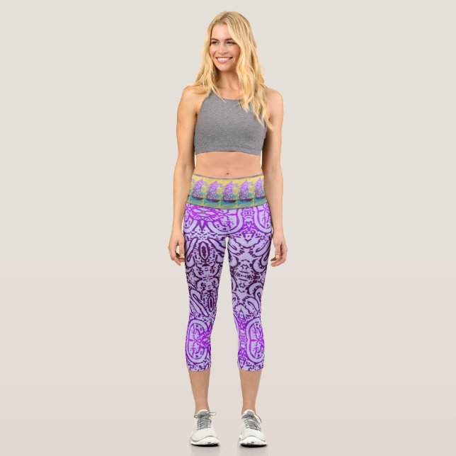 Lavender Sail Capri Leggings (Front)