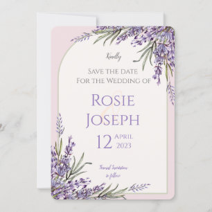 Lavender Save the Date card