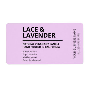 Lavender Scent Purple Candle Labels