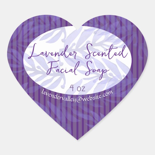 Lavender Scented Soap  Heart Sticker (Front)