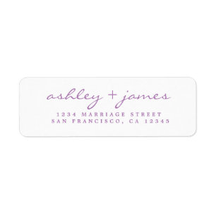Lavender Script Elegant Wedding Adresse de retour