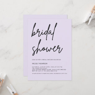 Lavender Script Modern Bridal Shower Invitation 
