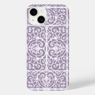 Lavender scrollwork pattern Case-Mate iPhone 14 case