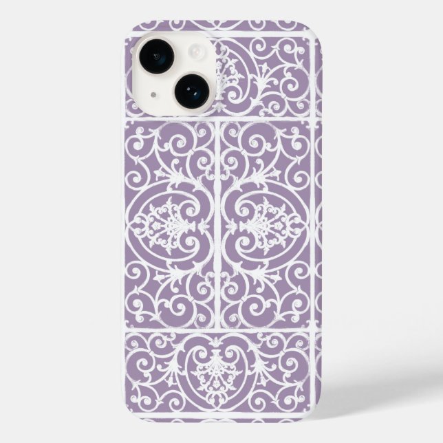 Lavender scrollwork pattern Case-Mate iPhone case (Back)