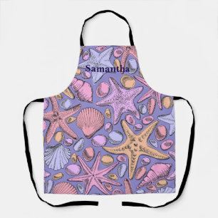 Lavender Seashell Personalized Apron