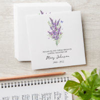 Lavender Seed Packet Memorial Funeral Envelope