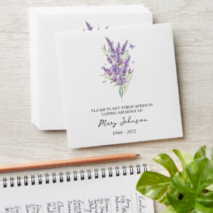 Lavender Seed Packet Memorial Funeral Envelope