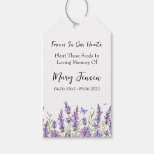 Lavender Seed Packet Memorial Funeral  Gift Tags