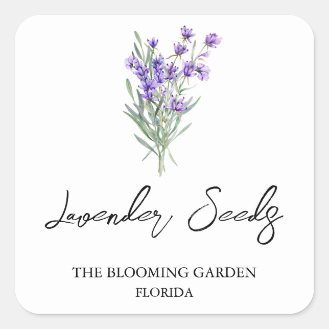 Lavender Seeds label (Front)