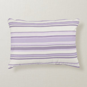 Lavender Shades Soft Ivory Stripes Accent Pillow