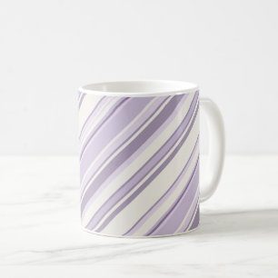Lavender Shades Soft Ivory Stripes Coffee Mug