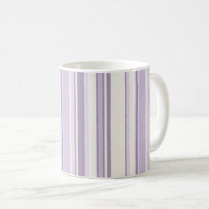 Lavender Shades Soft Ivory Stripes Coffee Mug