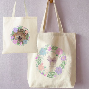 Lavender Shiba Inu Floral Tote – Custom Pet Lover  Bag
