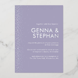 Lavender Shimmer feuille faire-part de mariage