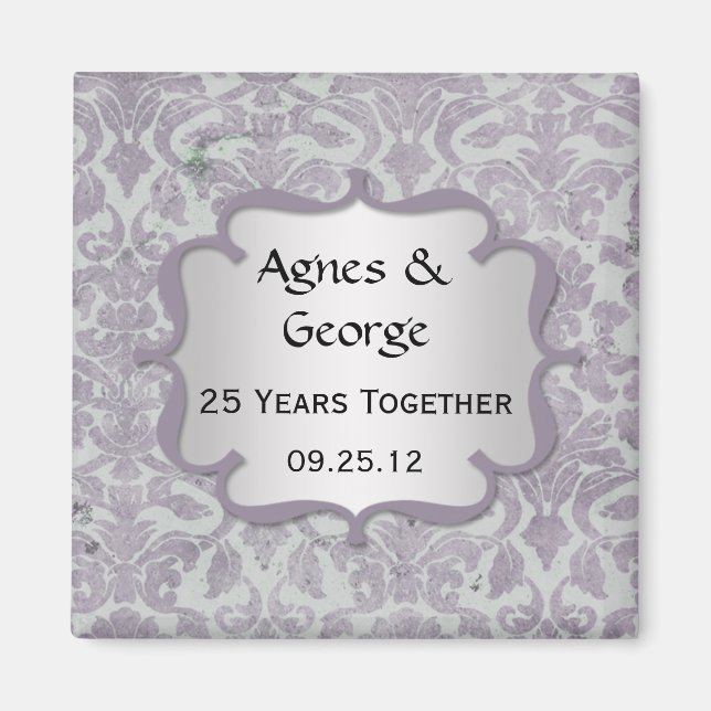 Lavender Silver 25th Anniversary Magnet (Front)