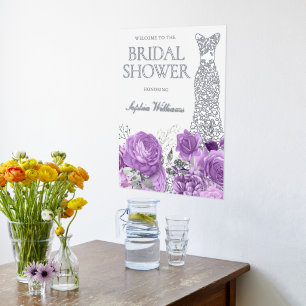 Lavender & Silver Bridal Shower Large Welcome Sign