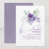 Lavender Silver Elegant Modern Boho Bridal Shower