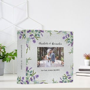 Lavender silver eucalyptus photo wedding album binder