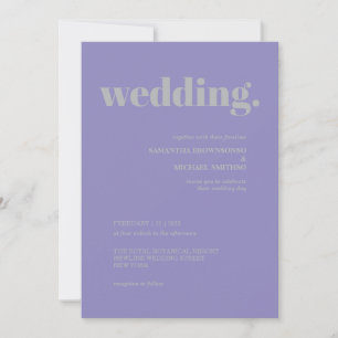 Lavender Silver Minimal Earth Tone Wedding Invitation