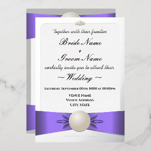 Lavender & Silver Pearl Ribbon Wedding & Reception