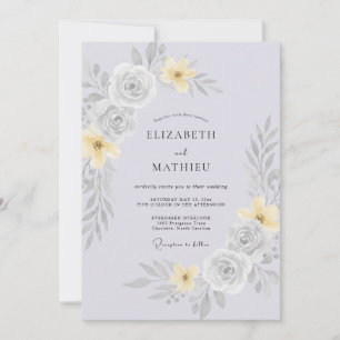 Lavender Silvered Spring Wedding Invitation