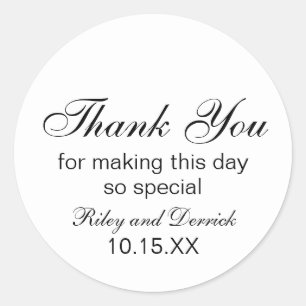Lavender Simple Thank You Wedding Classic Round Sticker
