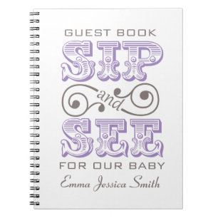 Lavender Sip And See Celebration Register Book