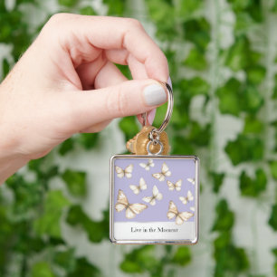 Lavender Skies & Butterflies Keychain