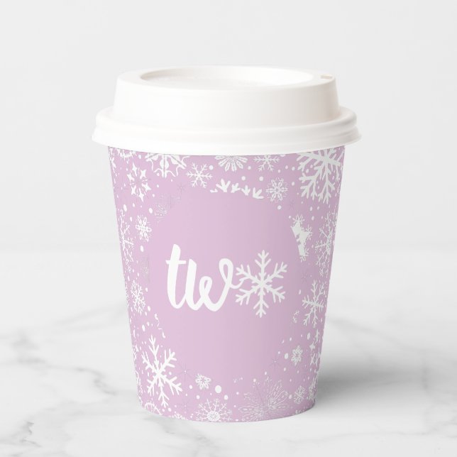 Lavender Snowflake TWO Paper Cup (Front)