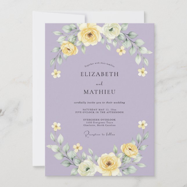 Lavender Soft Blossom Wedding Invitation (Front)