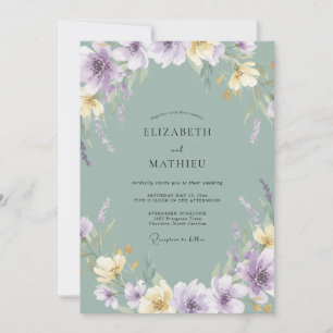 Lavender Soft Floral Spring Wedding Invitation
