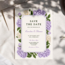 Lavender soft purple blossom chic save the date