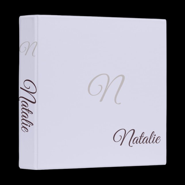 Lavender solid colour monogrammed binder (Creator Uploaded)