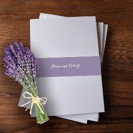 Lavender Solid Personalized Wedding Invitation Belly Band