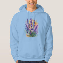 Lavender Sprig Watercolor Botanical Hoodie