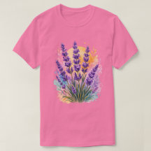 Lavender Sprig Watercolor Floral T-Shirt