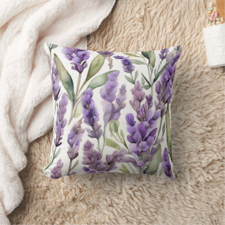 Lavender Sprigs Throw Pillow