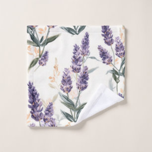 Lavender Sprigs Watercolor Botanical Purple Floral Wash Cloth
